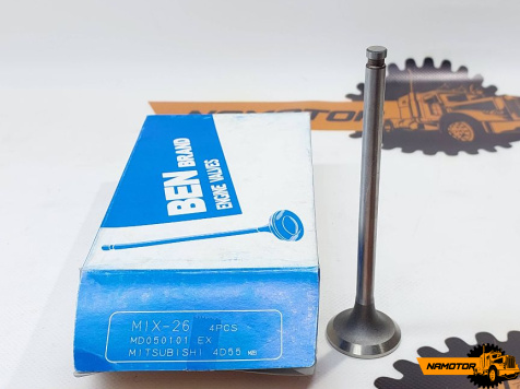 Клапан выпускной 4D56. 4D55. EMB-5320/MIX-26  MD050101/MD050543  34-8-136.5  BEN Japan