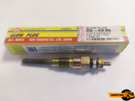Свеча накаливания  PS-208, S-08, Y-713R, Y-716RS, 1907765510 19077-6551-0 KUBOTA V3600 V3300 (дизель-генератор)  11V  GEN