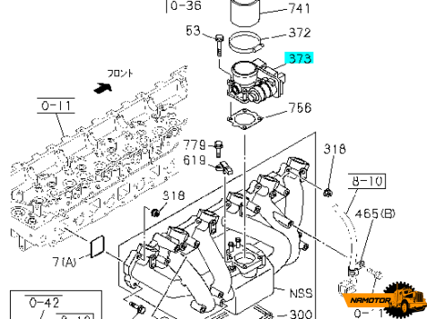 Заслонка дроссельная с датчиком ISUZU ELF  U09008-ETB  8-97315-416-1  4HG1,4HJ1,4HL1  HITACHI