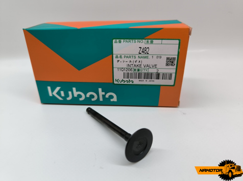 Клапан впускной Kubota Z482, Z400, Z402, D600, D662, D722. 14601-13110, 1G686-13110 ( 6-26-77mm) Japan
