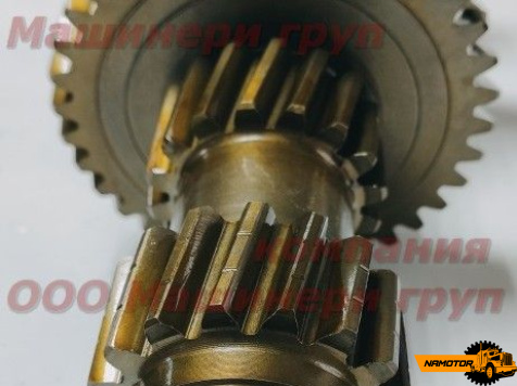 Промежуточный вал КПП MMC FE75/MMC CANTER FE74/HYUNDAI ME610808  (z1=16зубьев, z2=16зубьев, z3=36зубьев, z4=24зуба, z5=45зубьев, z6=44зуба, L=348mm,PS125)