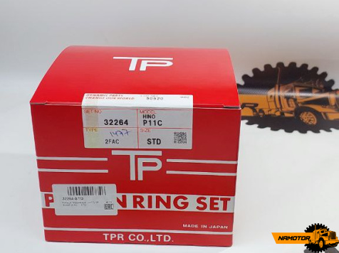 Кольца поршневые HINO P11C 32264 13011-3110A, 13011-3111A, 13011-3112A, 13011-3114A, 13011-3800A. "STD" (3.306K+2.306+2.0+4.0mm) TP